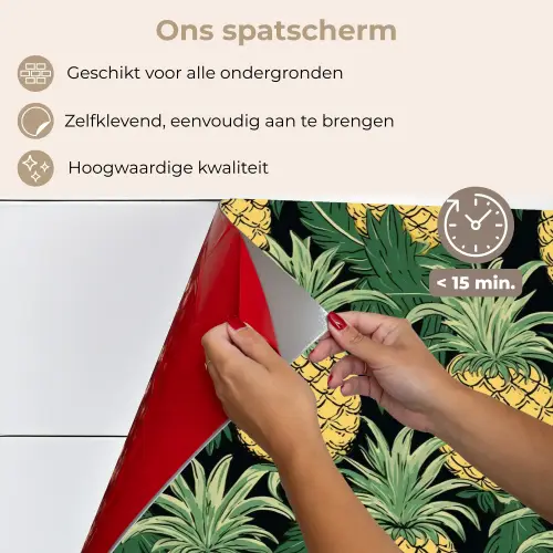 Patroon - Tropisch - Ananas - Illustratie keuken achterwand spatscherm klein 900 -spatscherm_NL