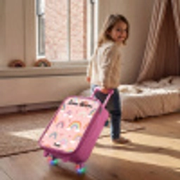 Regenboog - Patroon - Pastel Kinderkoffer - Roze klein -sfeer1