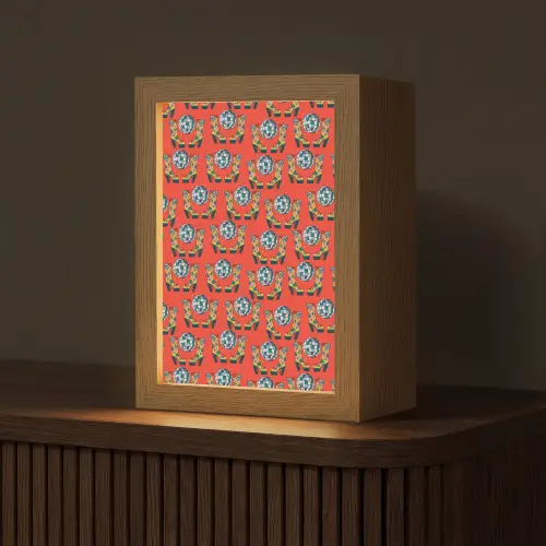 Rood - Disco - Patroon Light Box met kabel (Tafellamp) klein 925 -z3d_website