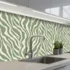 Zebra - Motief - Groen keuken achterwand 2 middel 871 -3d_schuin
