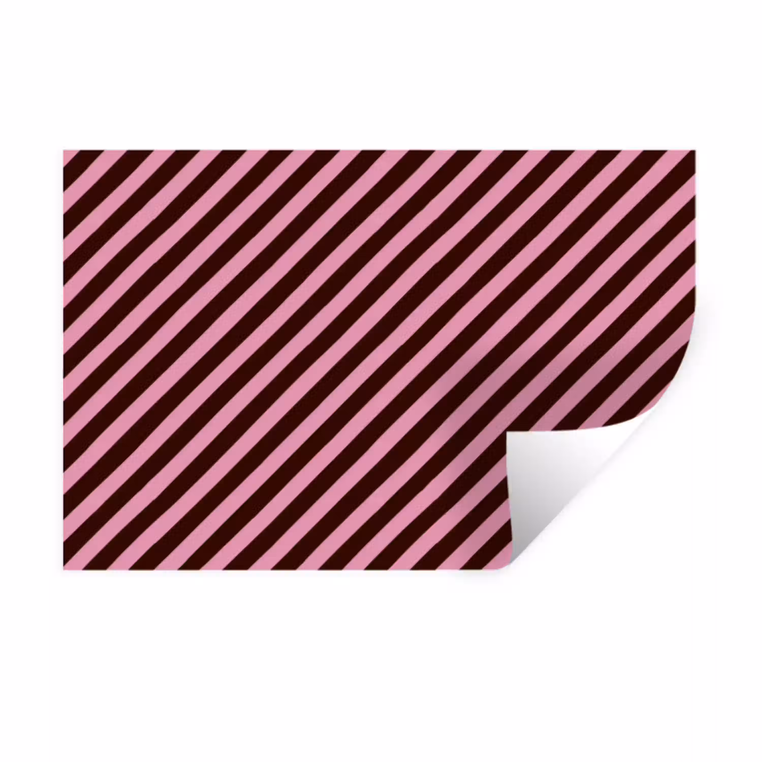 Strepen - Roze - Bruin Muursticker klein 286 -3d