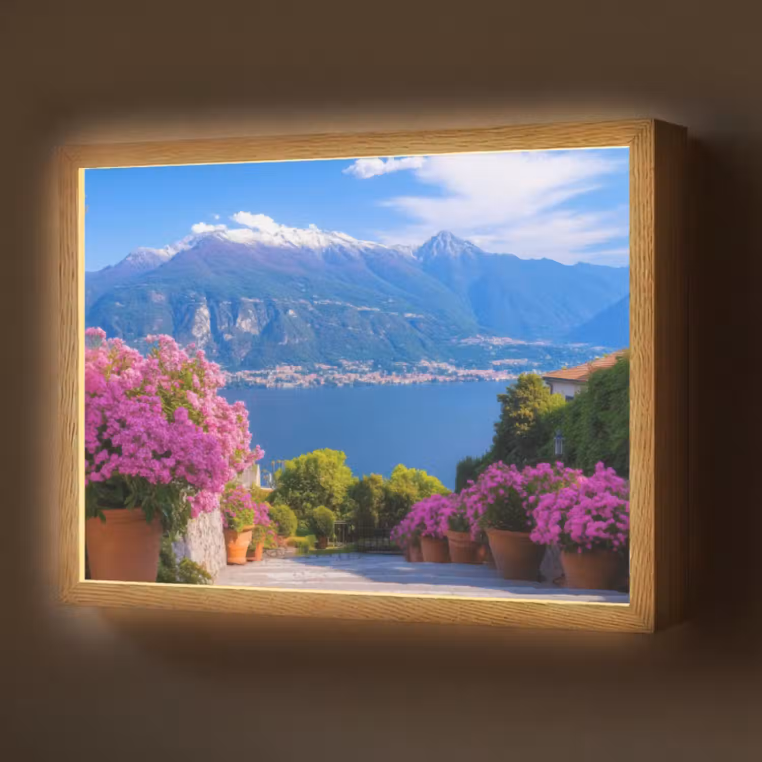 Lightbox - Wandlamp - Lake Como - Italië - Landschap