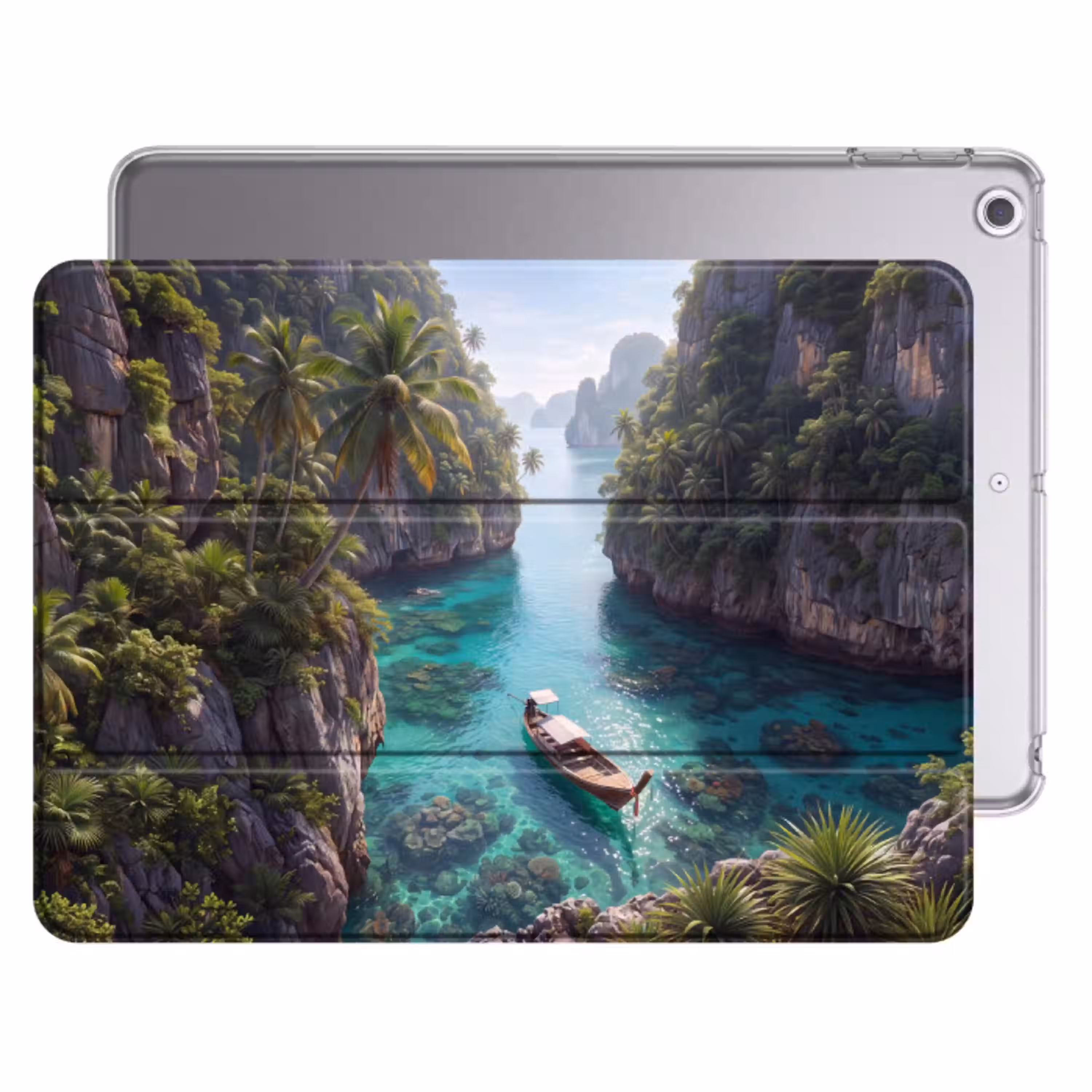 Eiland - Tropisch - Water - Palmbomen - Natuur Apple iPad 2017 middel -threedimensional_3d_global