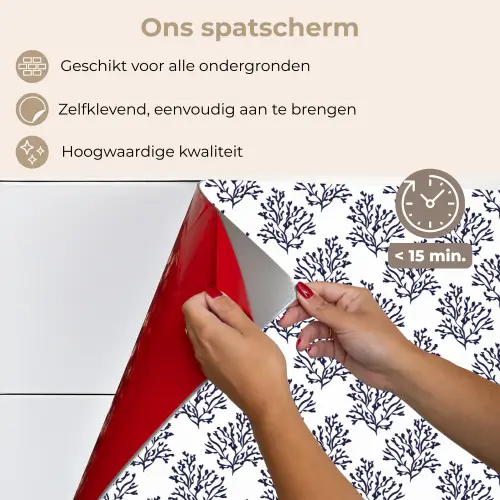 Oceaan - Koraal - Blauw - Wit keuken achterwand spatscherm klein 900 -spatscherm_NL