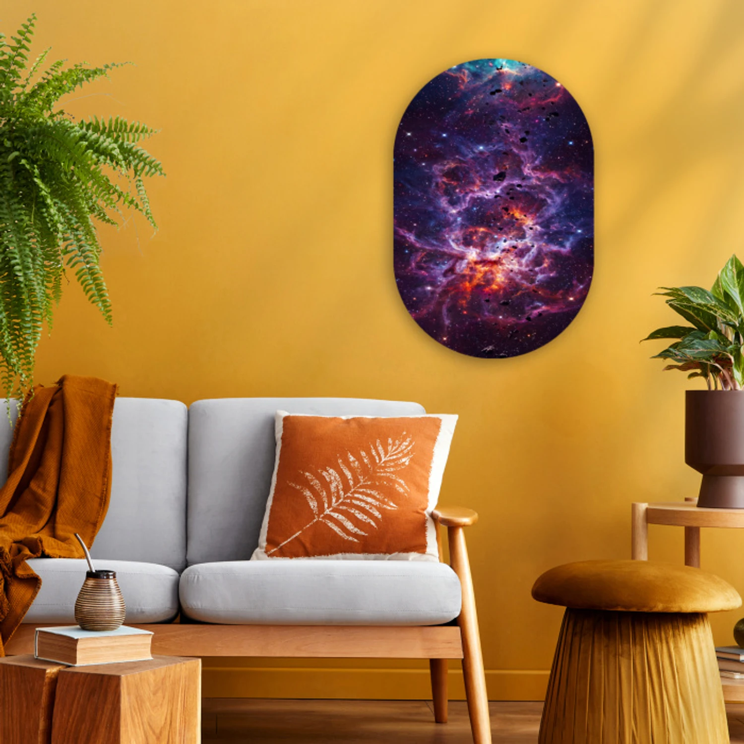 Space - Stars - Abstract - Colorful Wandcirkel Ovaal Forex klein -sfeer4