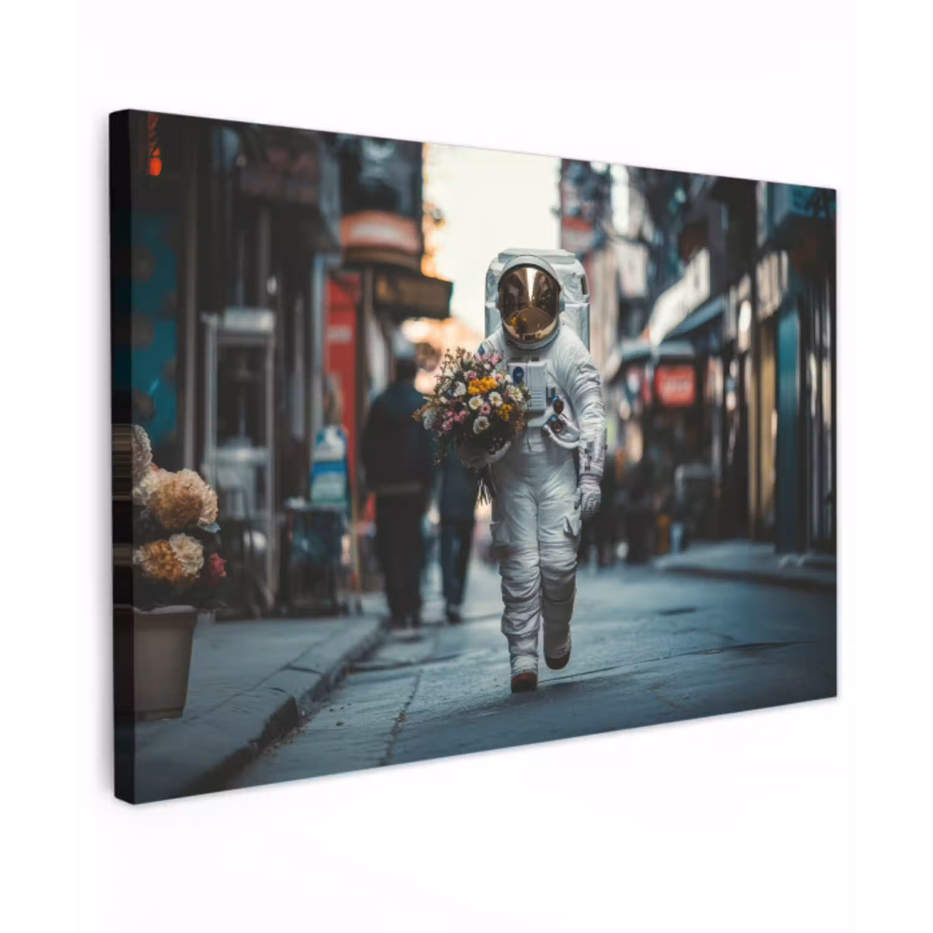 Boeket - Bloemen - Kleurrijk - Astronaut canvas 2cm klein -z3d