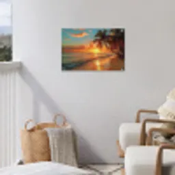 Strandzonsondergang in de Tropen tuinposter los doek klein -sfeer8