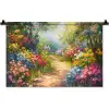 Natuur - Landschap - Bloemen - Kleurrijk Wandkleed katoen klein -zz3d