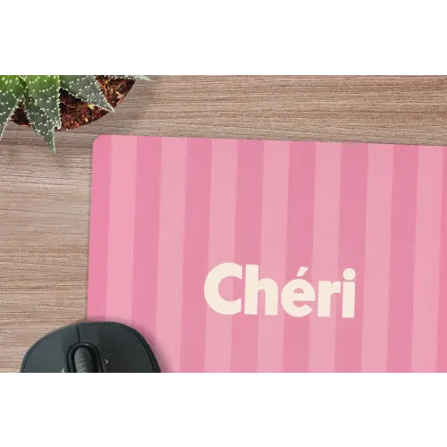 Gestreept - Roze - Chéri muismat rubber klein -closeup