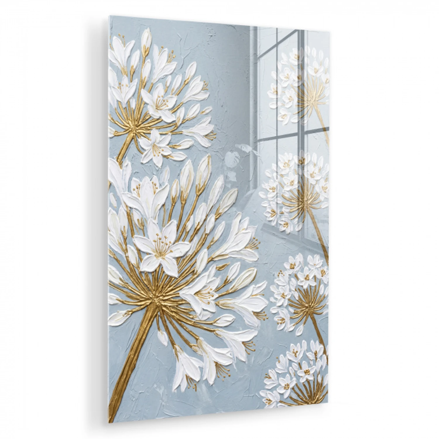Illustratie - Bloemen - Blauw plexiglas 5mm klein -zzzproduct_nieuw