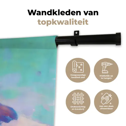 Dobbelstenen - Kleurrijk - Getallen - Stipjes Wandkleed katoen klein -sfeer2