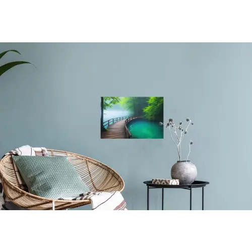Brug - Water - Rivier - Bos Muursticker klein -plant