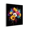 Bloemen - Kleurrijk - Graffiti - Modern - Boeket aluminium wit klein -3d