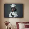 Hond - Garde - Kok Textielframe zwart klein -sfeer1