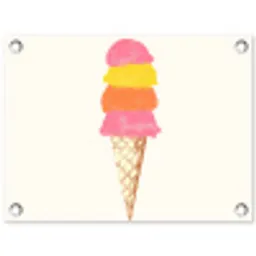 Schepijs - Hoorntje - Illustratie - Minimalistisch tuinposter los doek klein -3d