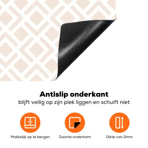 Patronen - Abstract - Beige - Geometrie Inductie beschermer vinyl 3mm klein 276 -zzzzzzz-td-onderkant