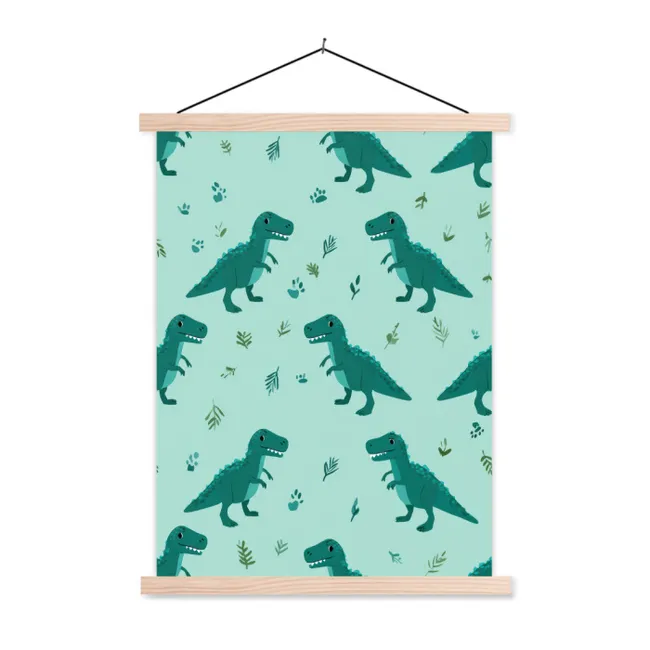 Hanging Poster - Dark green - Dinosaurs - Prints - Leaves
