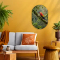 Ara - Jungle - Rood Wandcirkel Ovaal Forex klein -sfeer4