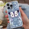 Vlinder - Bloemtakken - Lichtblauw Hoesje iPhone 16 Pro Max met koord klein -sfeer3
