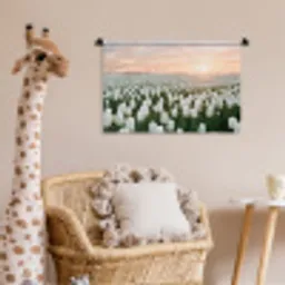 Tulpen - Landschap - Wit Wandkleed katoen klein -wsfeer5_kind