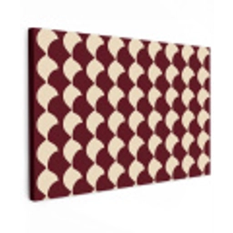 Rood - Tegelpatroon - Crème Tuinposter op houten frame 2 cm dik klein 845 -3d