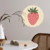 Aardbei - Minimalistisch - Rood - Fruit Wandcirkel behangsticker klein -sfeer3
