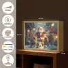 Kerstvreugde - Sneeuw - Kleurrijk Light Box met batterij (Wandlamp) middel -USP_websiteoverzichtNL