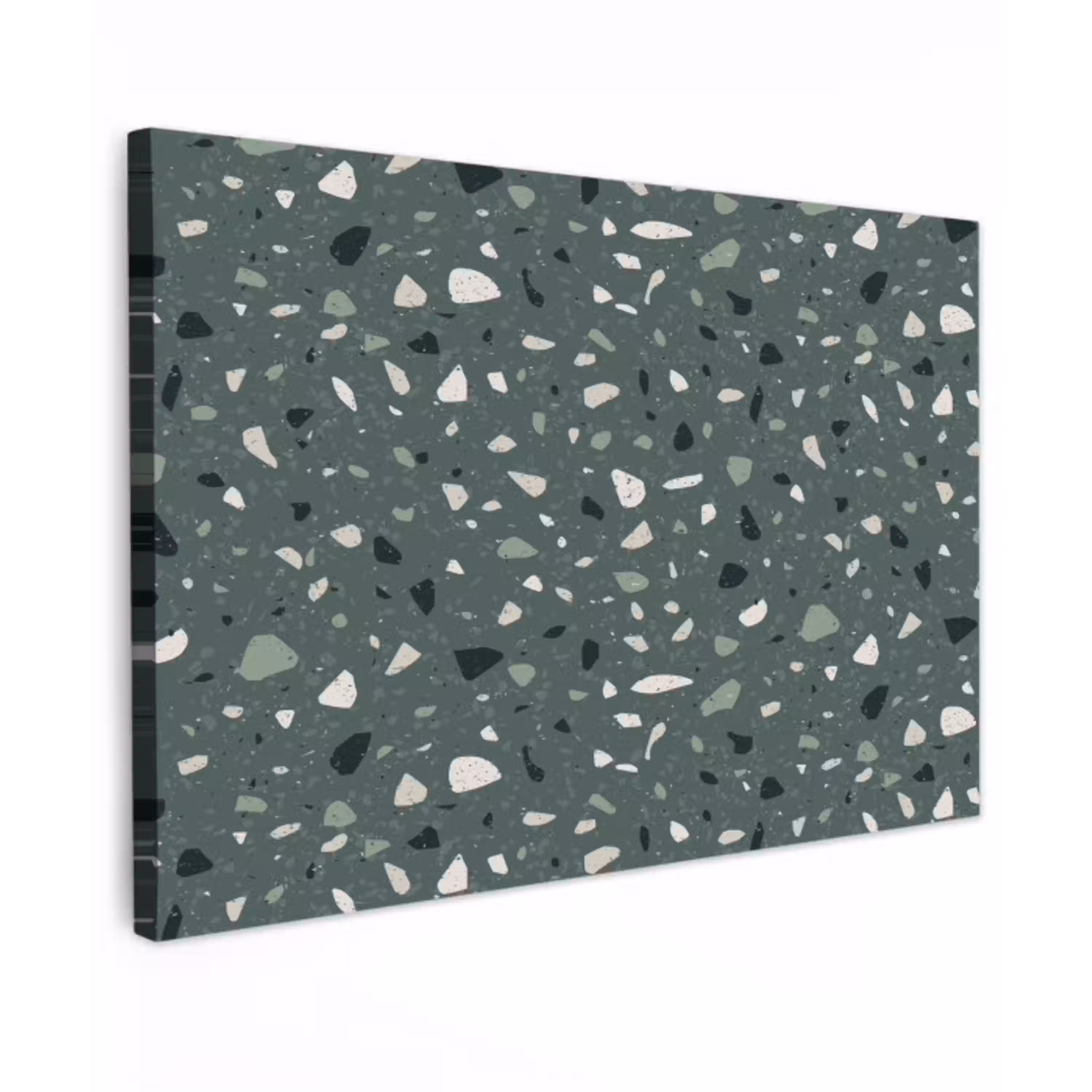 Terrazzo -  Patroon - Kleurrijk - Groen Tuinposter op houten frame 2 cm dik klein 845 -3d