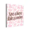Koeienprint - Roze - Cowboy - Horse aluminium wit klein -3d