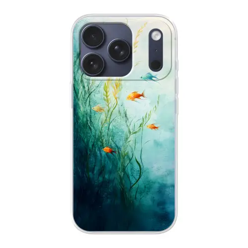 Waterplanten - Vissen - Kleurrijk - Water Telefoonhoesje iPhone 17 Pro klein -3d