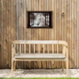 Doorkijk - Paard - Wit - Winterlandschap - Sneeuw Tuinposter op houten frame 2 cm dik klein -sfeer4