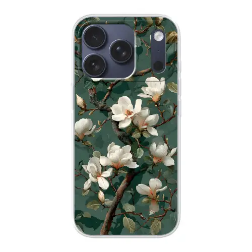 Bloemen - Takken - Wit - Klassiek Telefoonhoesje iPhone 17 Pro klein -3d