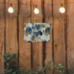 Bladeren - Abstract - Goud - Blauw tuinposter los doek klein -sfeer1