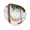 Hangmat - Palmbomen - Strand - Zee Wandcirkel Organisch Forex 3mm klein -3d