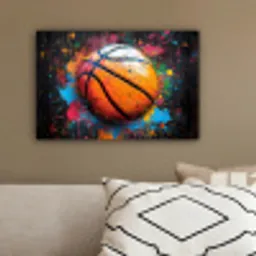 Graffiti - Basketbal - Verf - Sport canvas 2cm klein -sfeer3