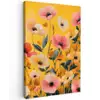Bloemen - Veld - Geel Tuinposter op houten frame 2 cm dik klein -3d