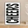 Retro - Cheers - Zwart - Decoratie canvas 2cm klein -sfeer1