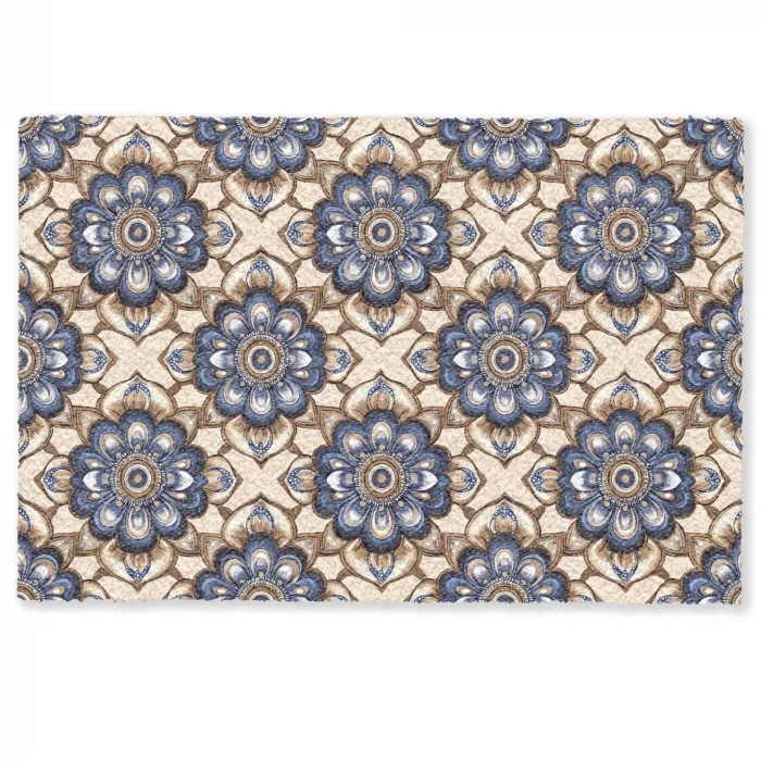 Floraal - Ornament - Blauw Deurmat klein 898 -zkaufland3d