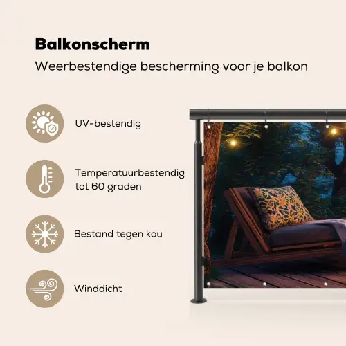 Kampvuur - Meer - Avondlicht Balkonbeschermer Duitsland klein -specs_NL