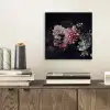 Bloemen - Vintage - Pastel - Zwart - Boeket aluminium wit klein -sfeer1