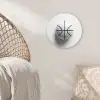 Basketbal - Wit - Schaduw - Lijnen Wandcirkel kunststof plaat 5mm dik klein -sfeer5
