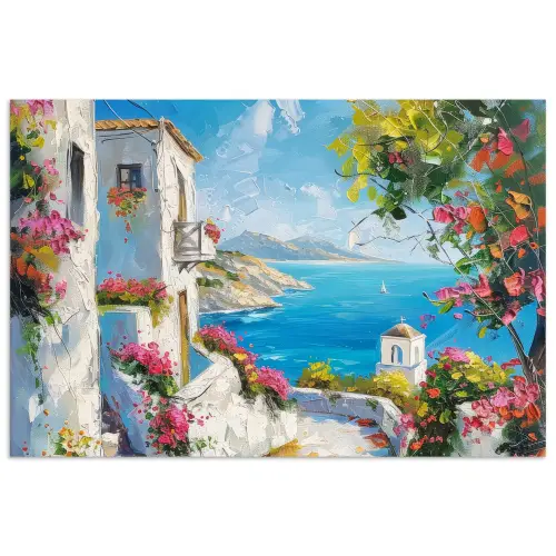 Landschap - Bloemen - Natuur - Zomer poster papier klein -3d
