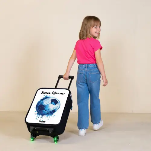 Voetbalvibes - Inktspatten - Blauw Kinderkoffer - Zwart klein -sfeer1