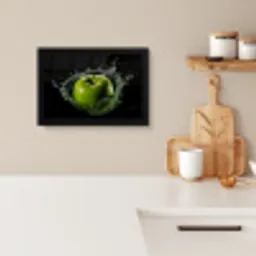 Appel - Groen - Fruit - Water - Zwart KitchenYeah - Keuken - Fotolijst klein -sfeer1
