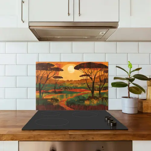 Landschap - Afrikaans - Zon keuken achterwand spatscherm klein -sfeer2