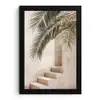 Palmboom - Schaduw - Trap - Beige fotolijst zwart zonder passe partout klein -3d