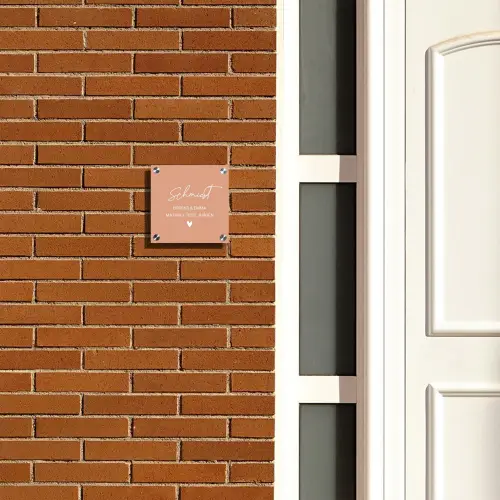 Zalmroze - Sierlijk Naambord Vierkant klein -sfeer3-XS