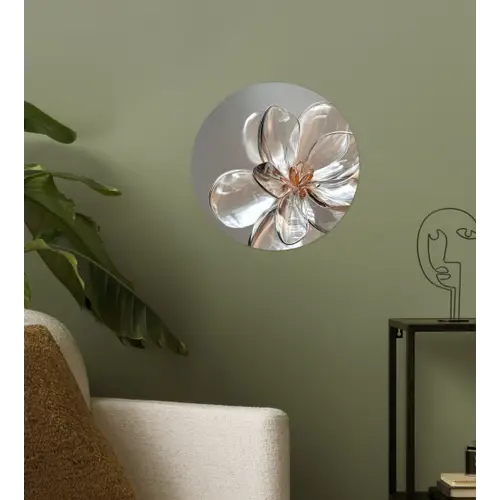 Bloem - Glazen - Doorzichtig Wandcirkel behangsticker klein -sfeer2