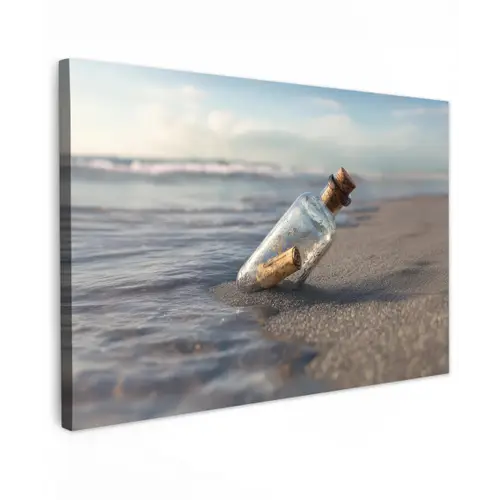 Glazenfles - Post - Zee - Zand canvas 2cm klein -z3d