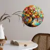 Boom - Abstract - Kleurrijk - Bloemen Wandcirkel behangsticker klein -sfeer3